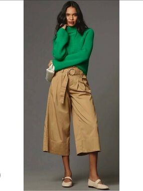 Maeve High-Rise Belted Culottes - Anthropologie- Wmns size 6